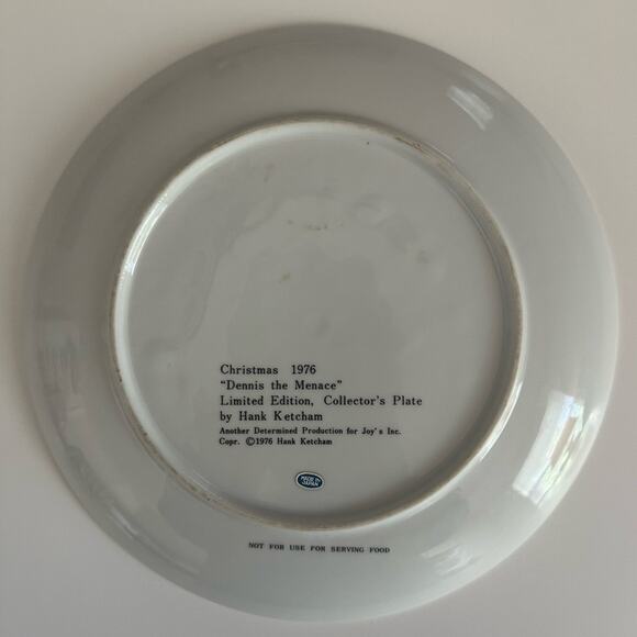 💥Merry Christmas 1976 “Dennis the Menace” Limited Edition Collector’s Plate - Picture 2 of 4